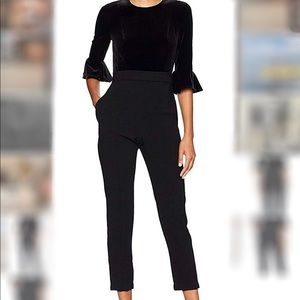 Black Halo Brooklyn Jumpsuit, Black, Velvet Top